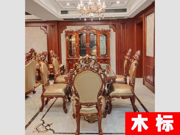 欧式餐厅欧式实木餐桌椅榉木家用餐桌JFL008